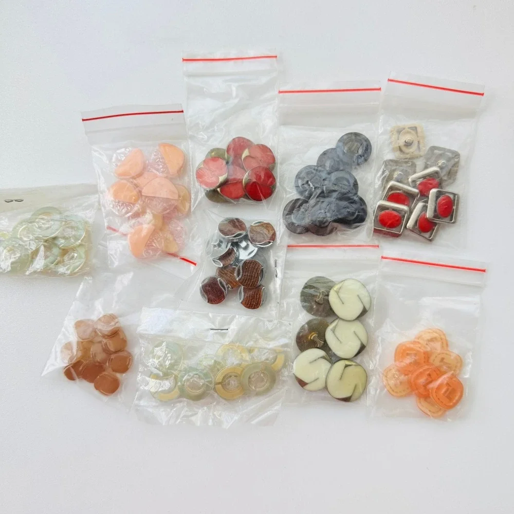 Vintage Mixed Sewing Button Lot Assorted Color Shapes Lucite Metal Resin 10 Bags